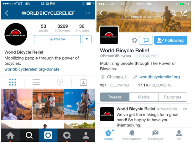 World Bicycle Relief Instagram Nonprofit