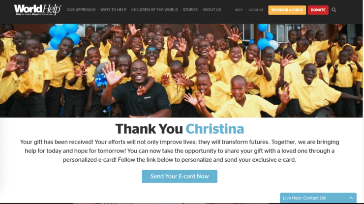 optimize your donation thank you page