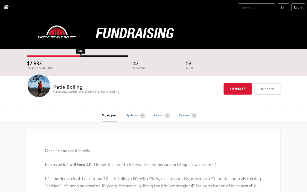 CauseVox personal fundraising pages make it easy to share a personal ask.