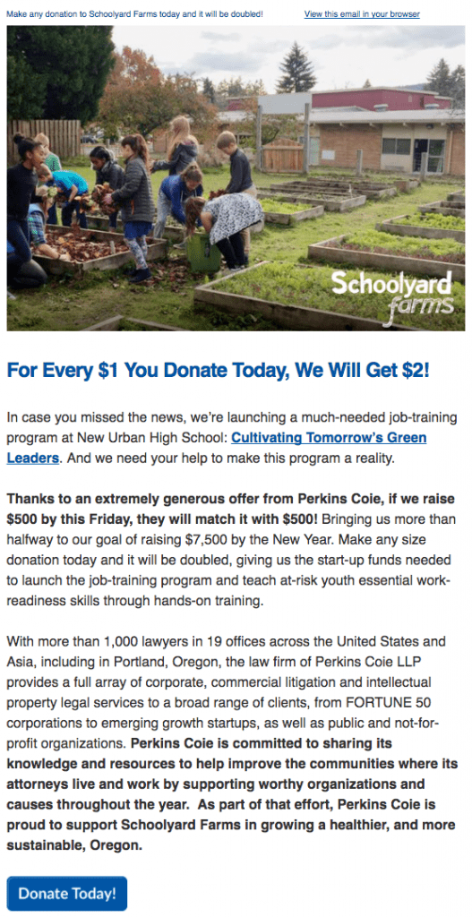 schoolyard farms matching boost donations