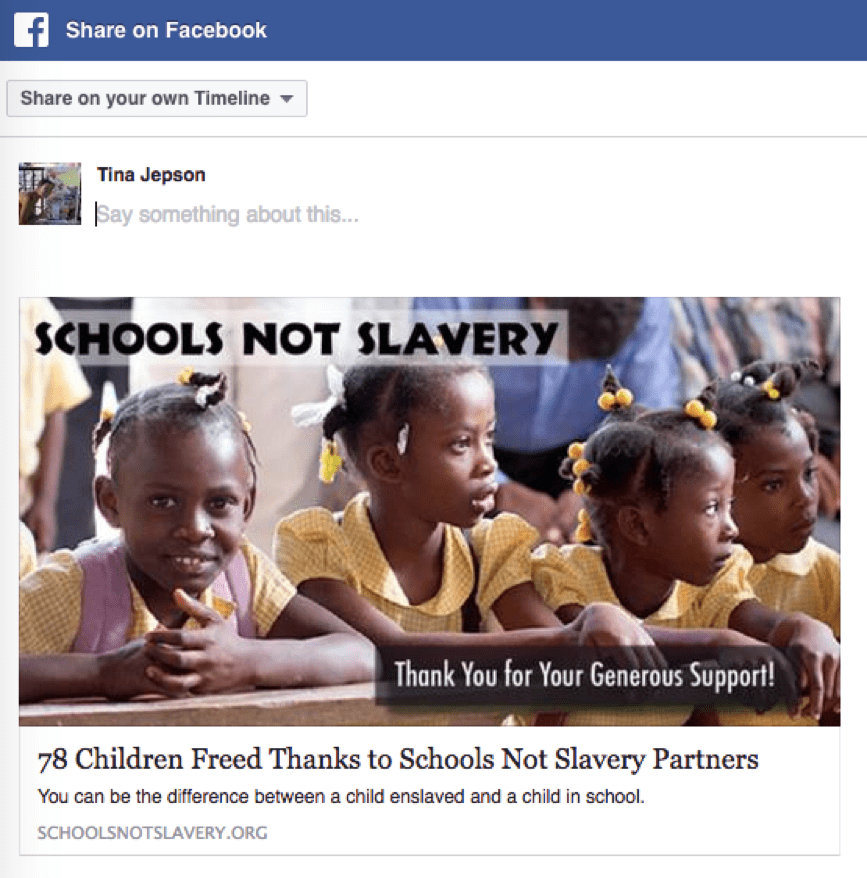 schools not slavery share personal story