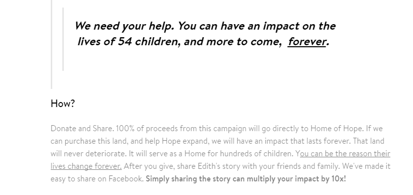 Show your nonprofit's impact on real lives. 