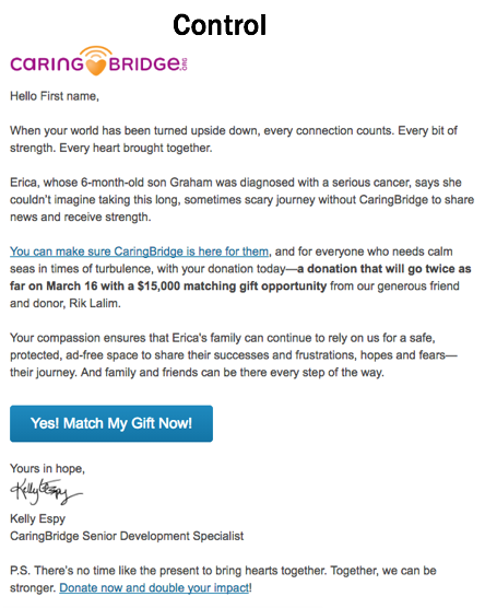Fundraising Email Example