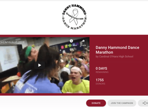 O'Hara's dance marathon school fundraising page 