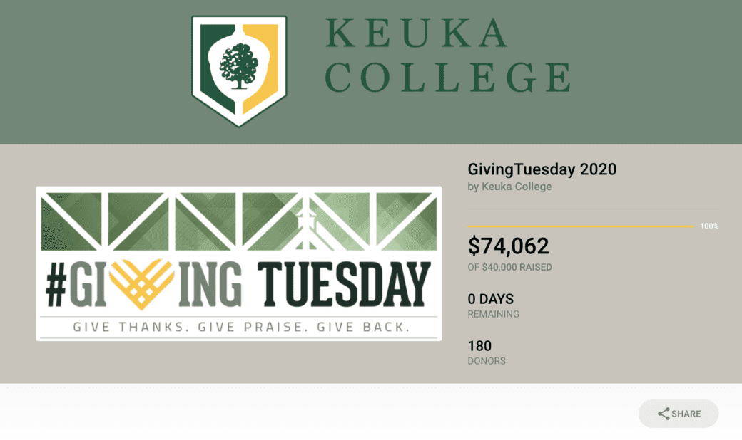 keuka-college-givingtuesday-campaign-causevox