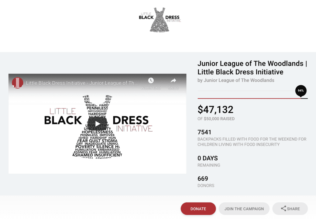Junior-League-Little-Black-Dress-Initiative-fundraising-campaign