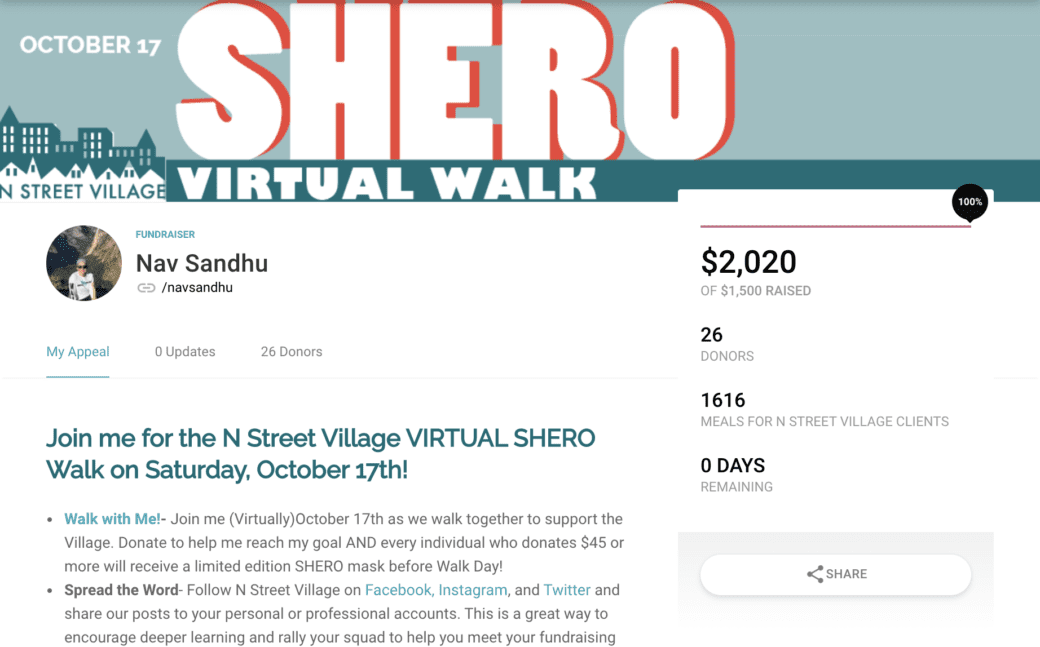 virtual-volunteering-personal-fundraising-page