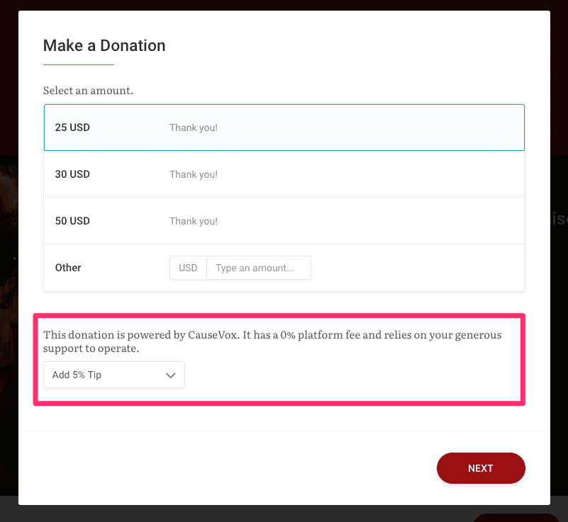 causevox-donation-optional-tip